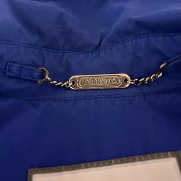 Vintage London Fog Blue Rain Trench Coat Hood Preppy Old Money Dopamine Gorpcore - Picture 7 of 12